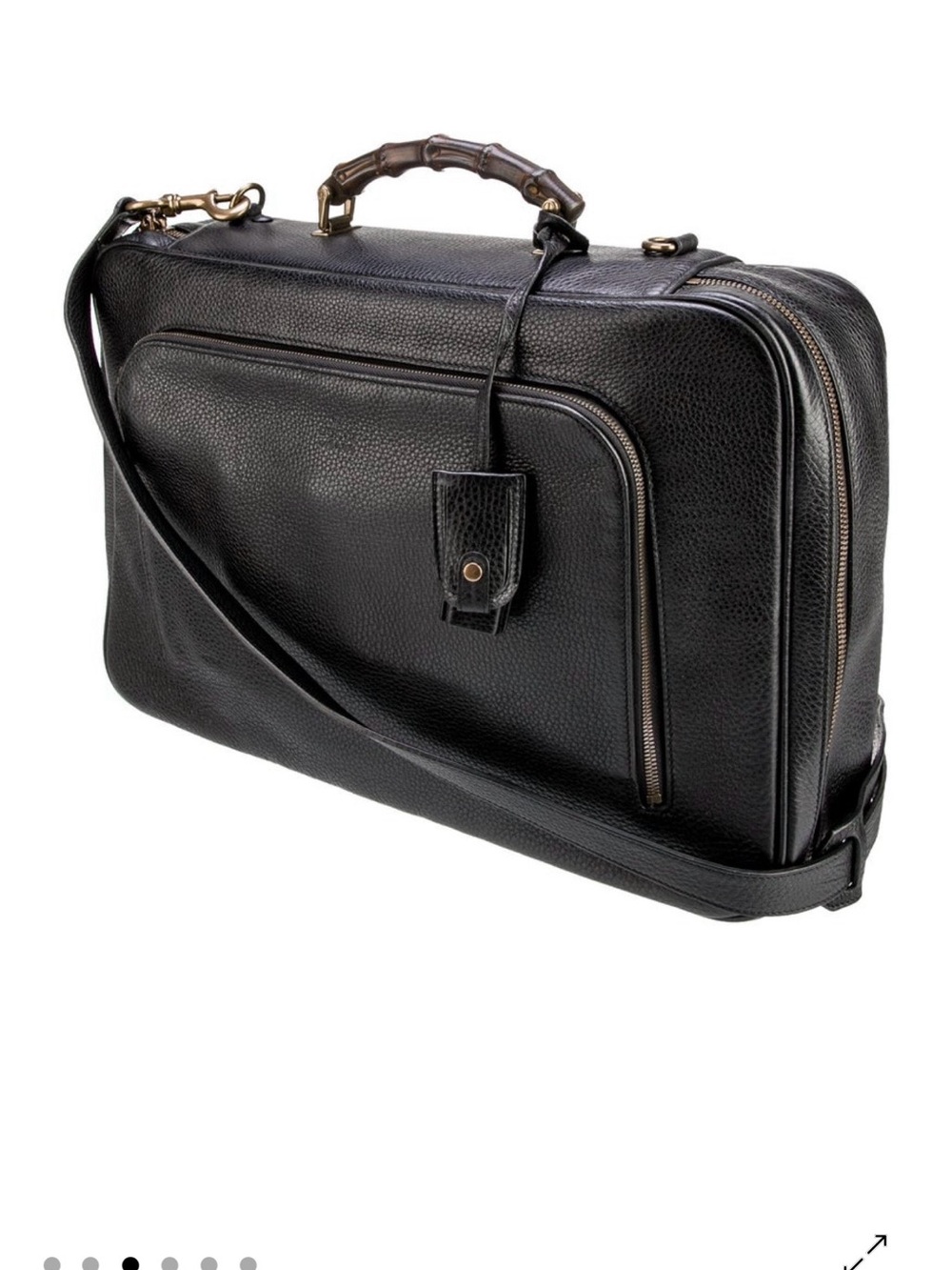 Gucci Black Leather Bag with Bamboo Top Handle - Picture 3 of 6